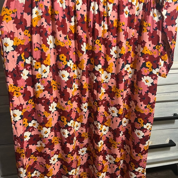 Boutique Fantastica Red Floral Marianne Marigold Collared Midi Dress Boho - Picture 6 of 10